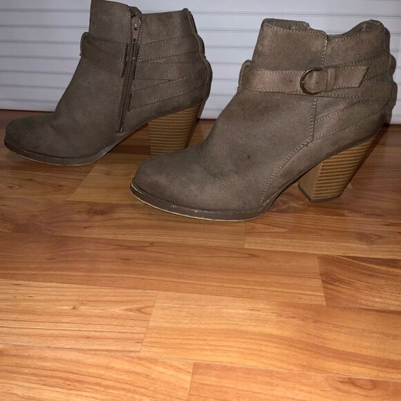 Women's Taupe Ankle Booties - Picture 1 of 6